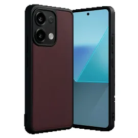 Newface Xiaomi Redmi Note 13 4G Kılıf Aras Deri Kapak - Bordo