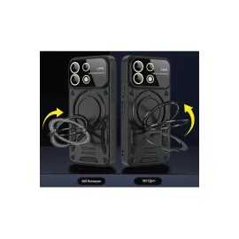 Newface Xiaomi Redmi Note 13 4G Kılıf Joy Lens Standlı Kapak - Kırmızı