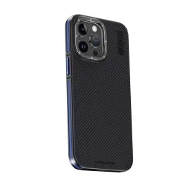 Joko Iphone 15 Pro Kılıf Aramid 600D Kevlar Karbon Fiber Magsafe Kapak - Lacivert