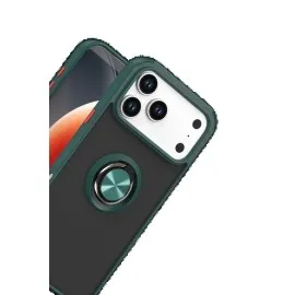 Newface Apple Iphone 17 Pro Montreal Yüzüklü Silikon Kapak - Yeşil