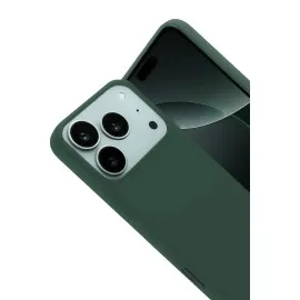 Newface Apple Iphone 17 Pro Nano Içi Kadife Silikon - Koyu Yeşil