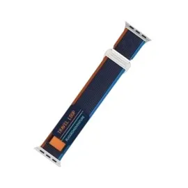 Newface Apple Watch 38Mm Alice Kumaş Kordon - Mavi-Turuncu