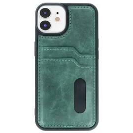 Newface Iphone 11 Kılıf Sara Kartvizitli Deri Kılıf - Koyu Yeşil