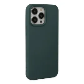 Newface iPhone 14 Pro Max Kılıf Nano içi Kadife Silikon - Koyu Yeşil