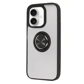 Newface Iphone 16 Kılıf Montreal Yüzüklü Silikon Kapak - Siyah