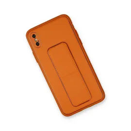 Newface Iphone Xs Max Kılıf Coco Deri Standlı Kapak - Turuncu