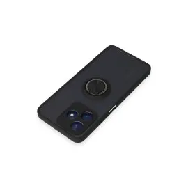 Newface Realme C53 Kılıf Montreal Yüzüklü Silikon Kapak - Siyah