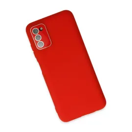 Newface Samsung Galaxy A03S Kılıf Lansman Glass Kapak - Kırmızı