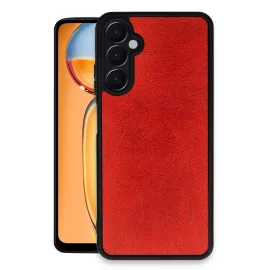 Newface Samsung Galaxy A05S Kılıf Aras Deri Kapak - Kırmızı