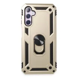 Newface Samsung Galaxy A14 4G Kılıf Sofya Yüzüklü Silikon Kapak - Gold