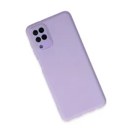 Newface Samsung Galaxy A22 Kılıf Lansman Glass Kapak - Lila