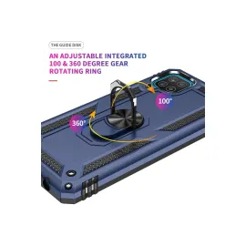 Newface Samsung Galaxy A22 Kılıf Sofya Yüzüklü Silikon Kapak - Lacivert