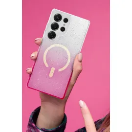 Newface Samsung Galaxy S25 Ultra Pummel Shiny Magsafe Kapak - Pembe