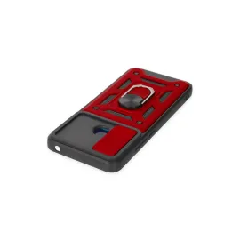 Newface Xiaomi Redmi 10C Kılıf Pars Lens Yüzüklü Silikon - Kırmızı