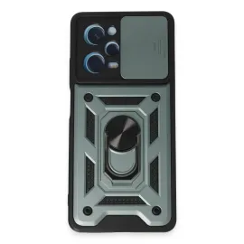 Newface Xiaomi Redmi Note 12 Pro 5G Kılıf Pars Lens Yüzüklü Silikon - Yeşil