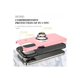 Newface Iphone 13 Pro Kılıf Elit Yüzüklü Kapak - Pembe