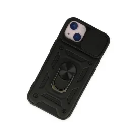 Newface Iphone 14 Kılıf Pars Lens Yüzüklü Silikon - Siyah