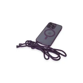 Newface Iphone 14 Pro Kılıf Divo Lazer Askılı Magsafe Kapak - Derin Mor