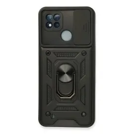 Newface Realme C11 2021 Kılıf Pars Lens Yüzüklü Silikon - Siyah