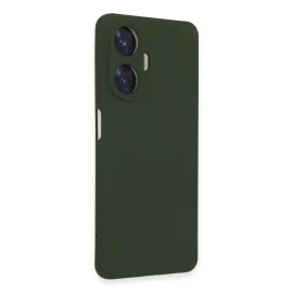 Newface Realme C55 Kılıf Nano Içi Kadife Silikon - Koyu Yeşil