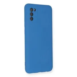 Newface Samsung Galaxy A02S Kılıf Nano Içi Kadife Silikon - Mavi
