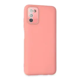 Newface Samsung Galaxy A03S Kılıf Lansman Glass Kapak - Pembe