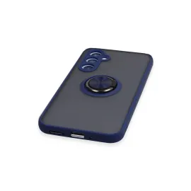 Newface Samsung Galaxy A54 5G Kılıf Montreal Yüzüklü Silikon Kapak - Lacivert