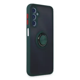 Newface Samsung Galaxy M34 5G Kılıf Montreal Yüzüklü Silikon Kapak - Yeşil