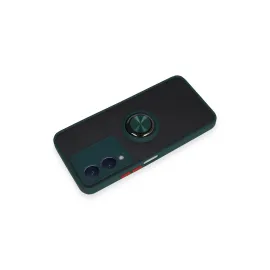 Newface Vivo Y17S Kılıf Montreal Yüzüklü Silikon Kapak - Yeşil