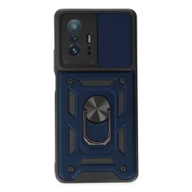 Newface Xiaomi Mi 11T Pro Kılıf Pars Lens Yüzüklü Silikon - Lacivert