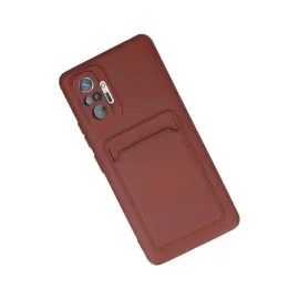 Newface Xiaomi Redmi Note 10 Pro Kılıf Kelvin Kartvizitli Silikon - Bordo