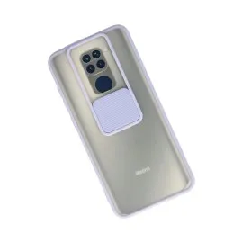 Newface Xiaomi Redmi Note 9 Kılıf Palm Buzlu Kamera Sürgülü Silikon - Lila