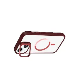 Joko Apple Iphone 15 Plus Remim Lensli Magsafe Standlı Kapak - Bordo