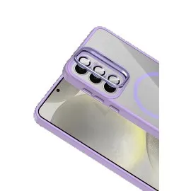 Joko Samsung Galaxy S25 Remim Lensli Magsafe Standlı Kapak - Lila