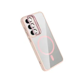 Joko Samsung Galaxy S25 Remim Lensli Magsafe Standlı Kapak - Pembe