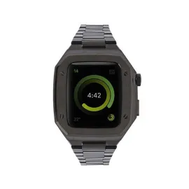 Newface Apple Watch 44mm Metal Petek Kasalı Kordon - Siyah