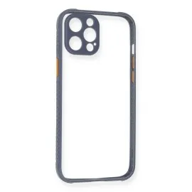 Newface Iphone 12 Pro Kılıf Miami Şeffaf Silikon - Gri
