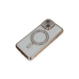 Newface Iphone 14 Kılıf Joke Simli Magneticsafe Kılıf - Gold