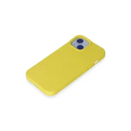 Newface Iphone 15 Plus Kılıf Nano Içi Kadife Silikon - Sarı