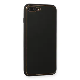 Newface Iphone 7 Plus Kılıf Coco Deri Silikon Kapak - Siyah