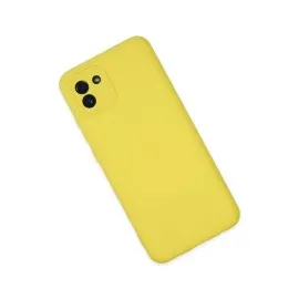 Newface Samsung Galaxy A03 Kılıf Nano Içi Kadife Silikon - Sarı