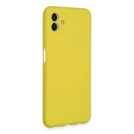 Newface Samsung Galaxy A04E Kılıf Nano Içi Kadife Silikon - Sarı