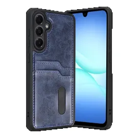 Newface Samsung Galaxy A17 5G Sara Kartvizitli Deri Kılıf - Lacivert