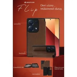 Newface Samsung Galaxy A36 Kılıf Flip Cover - Taba