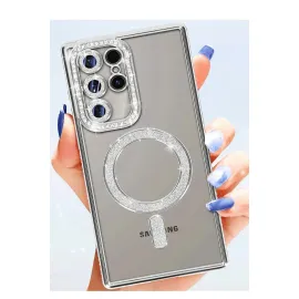 Newface Samsung Galaxy S25 Ultra Kılıf Joke Simli Magneticsafe Kılıf - Mavi