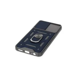 Newface Vivo Y16 Kılıf Pars Lens Yüzüklü Silikon - Lacivert