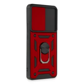 Newface Xiaomi Mi 12T Pro Kılıf Pars Lens Yüzüklü Silikon - Kırmızı