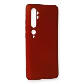 Newface Xiaomi Mi Note 10 Kılıf Premium Rubber Silikon - Bordo