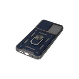 Newface Xiaomi Poco M4 Pro 4G Kılıf Pars Lens Yüzüklü Silikon - Lacivert