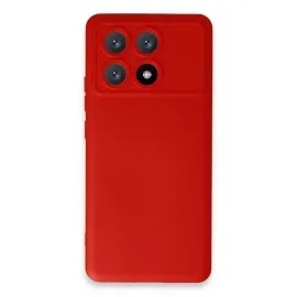Newface Xiaomi Poco X6 Pro Kılıf Nano Içi Kadife Silikon - Kırmızı